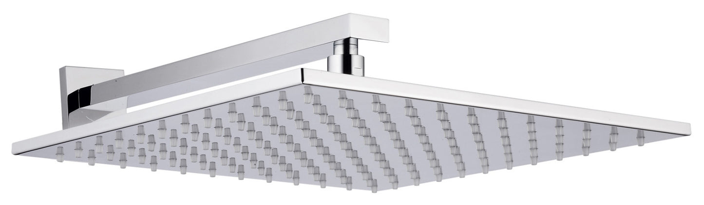 Rubinetterie Treemme Q30 Soffione Doccia A Parete Quadro In Metallo 250x250 mm Anticalcare Con Braccio Doccia 320 mm Materiale Ottone Finitura Cromata