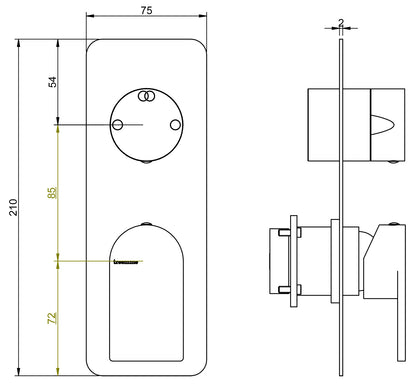 Miscelatore Monocomando Incasso Con Deviatore A 2 Uscite Rubinetterie Treemme Ran Materiale Ottone Finitura Cromata