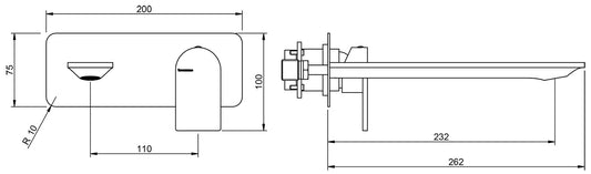 Rubinetterie Treemme Ran RWIT 22A6 CC 01 + RWIT 51A5 ZZ 01 Miscelatore Monocomando Lavabo Incasso 232 Materiale Ottone Finitura Cromata