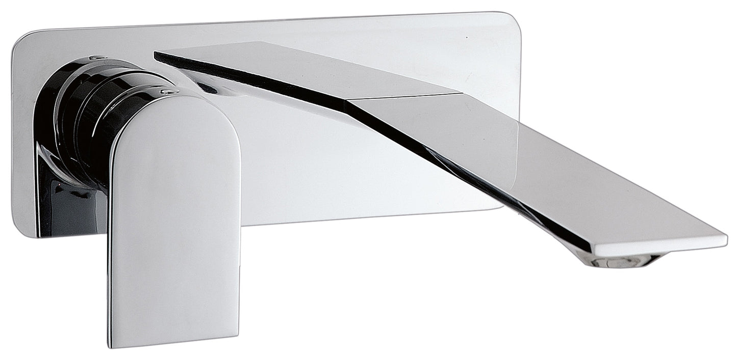 Rubinetterie Treemme Ran RWIT 22A7 CC 01 + RWIT 51A5 ZZ 01 Miscelatore Monocomando Lavabo Incasso 182 Parete Materiale Ottone Finitura Cromata