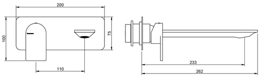 Rubinetterie Treemme Ran RWIT 22A9 CC 01 + RWIT 51A5 ZZ 01 Miscelatore Monocomando Lavabo Incasso 232 Materiale Ottone Finitura Cromata
