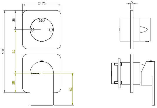 Miscelatore Monocomando Incasso Con Deviatore A 2 Uscite Senza Piastra Rubinetterie Treemme Ran Materiale Ottone Finitura Cromata