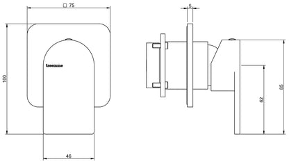 Rubinetterie Treemme Ran RWIT 22C8 CC 01 + RWIT 51A8 ZZ 03 Miscelatore Monocomando Doccia Incasso Materiale Ottone Finitura Cromata