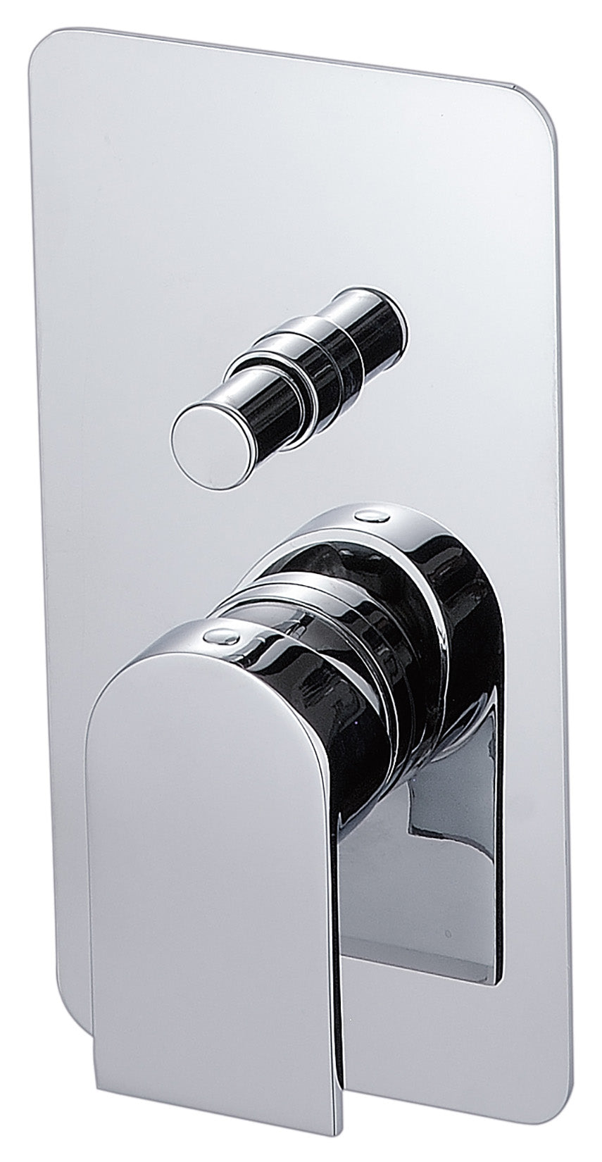 Rubinetterie Treemme Ran Miscelatore Vasca / Doccia Incasso A Muro Parte Interna e Esterna Inclusa Miscelazione Meccanica Materiale Ottone Finitura Cromata 2 Fori Con Deviatore 2 Vie Monocomando 1 Leva Stile Moderno Con Piastra