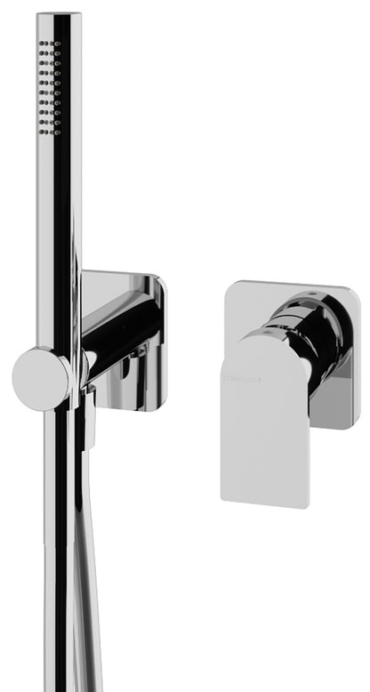 Rubinetterie Treemme Ran Miscelatore Doccia Meccanico Incasso Con Doccetta A Muro Parte Interna Esterna Inclusa Materiale Ottone Finitura Cromata 2 Fori 1 Via Monocomando 1 Leva Stile Moderno