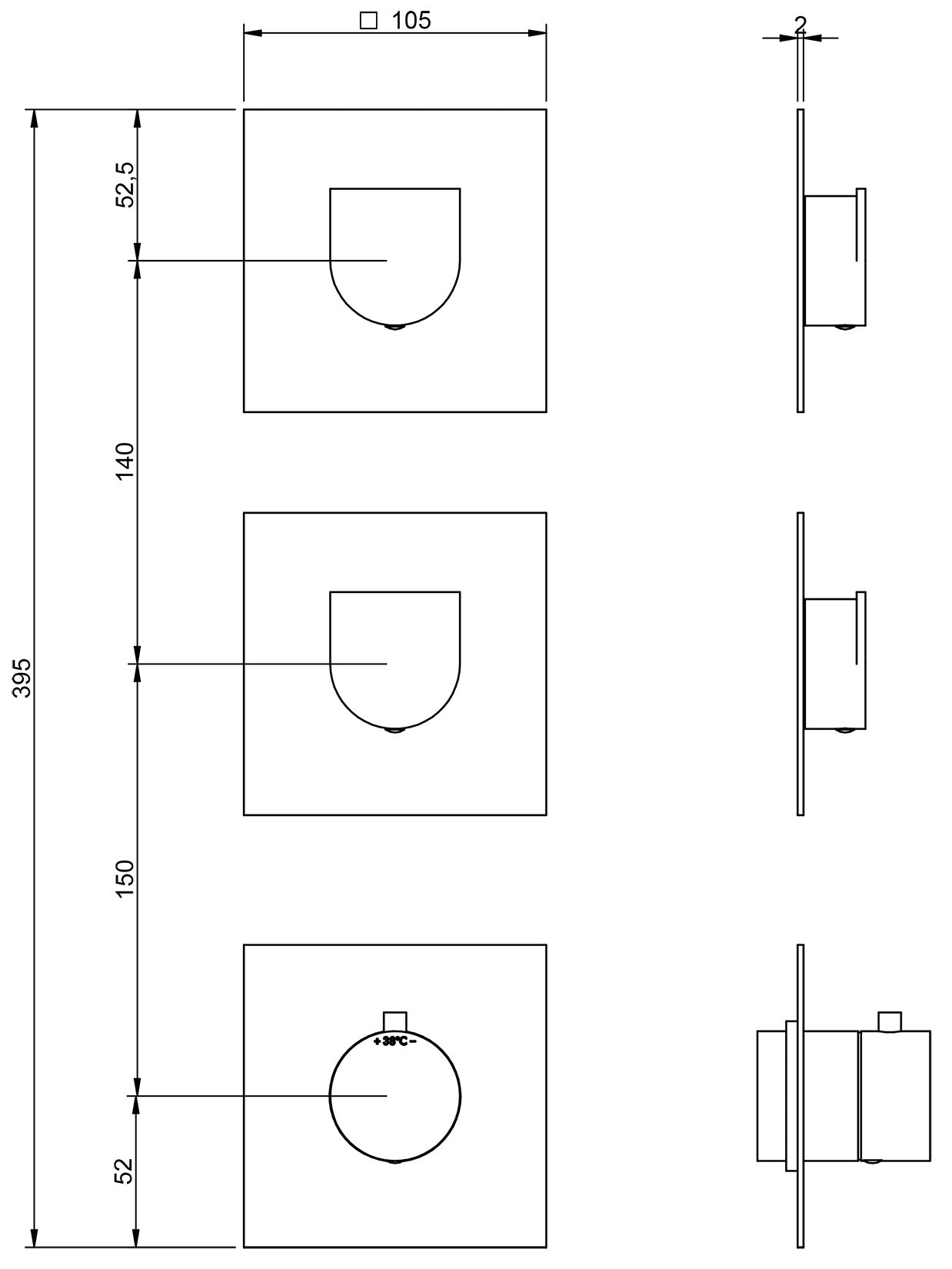 Miscelatore Termostatico Incasso Con Deviatore A 2 Uscite Rubinetterie Treemme Ran Materiale Ottone Finitura Cromata