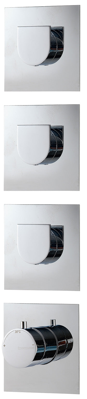 Miscelatore Termostatico Incasso Con Deviatore A 3 Uscite Rubinetterie Treemme Ran Materiale Ottone Finitura Cromata