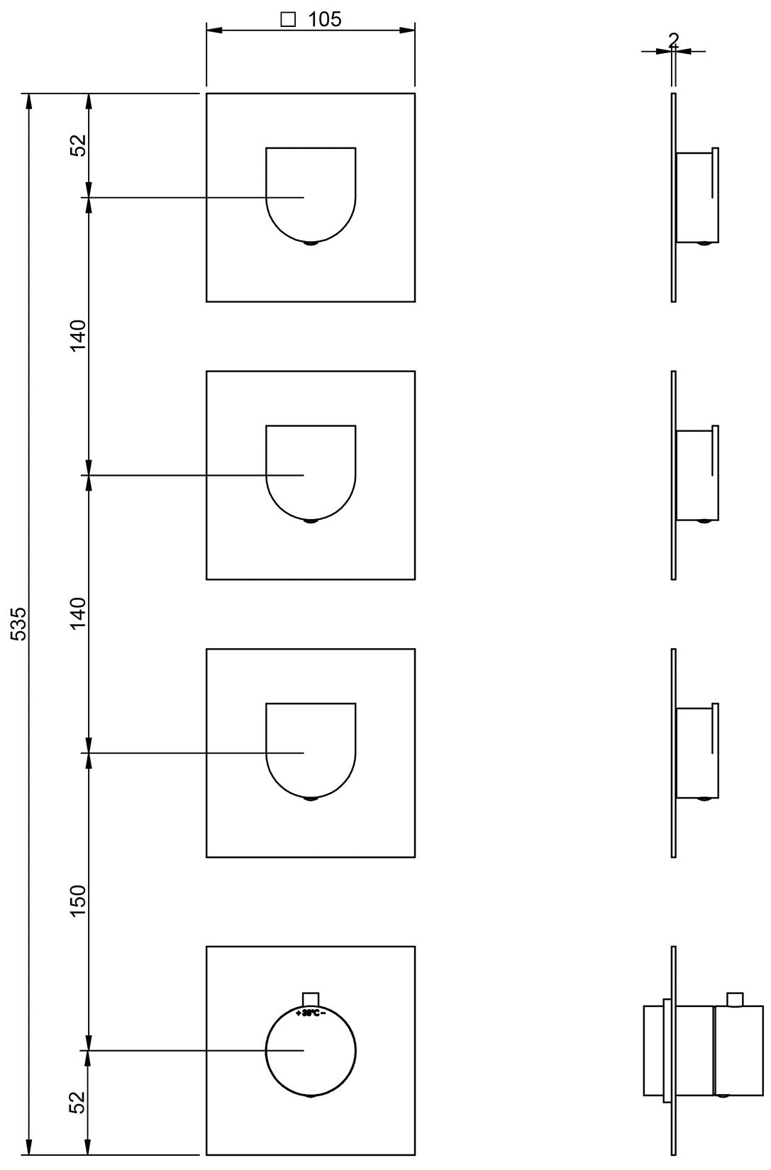 Miscelatore Termostatico Incasso Con Deviatore A 3 Uscite Rubinetterie Treemme Ran Materiale Ottone Finitura Cromata