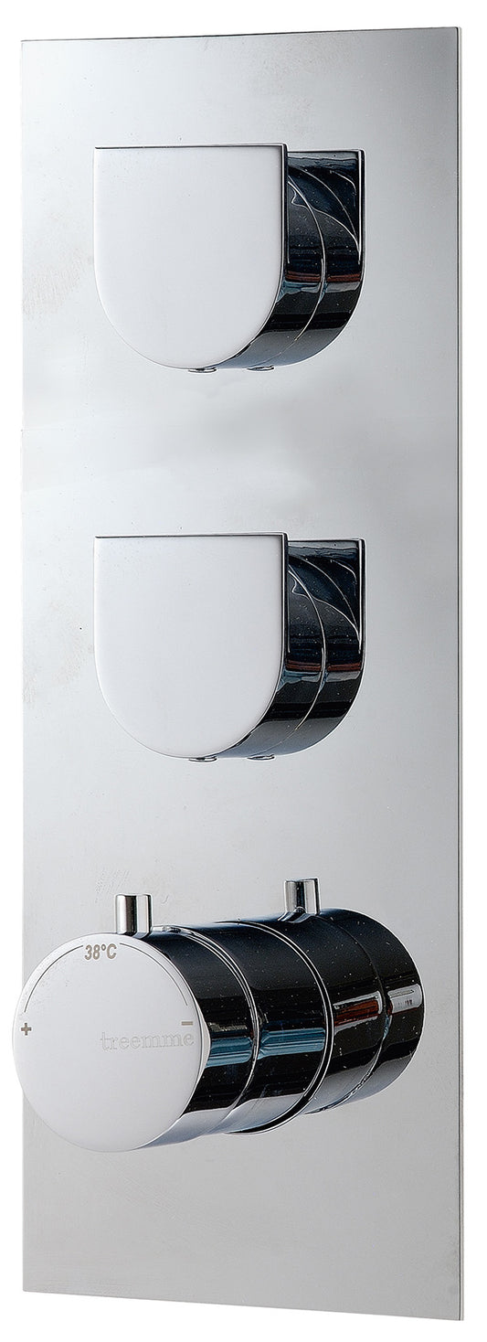 Miscelatore Termostatico Incasso A 2 Uscite Rubinetterie Treemme Ran Materiale Ottone Finitura Cromata