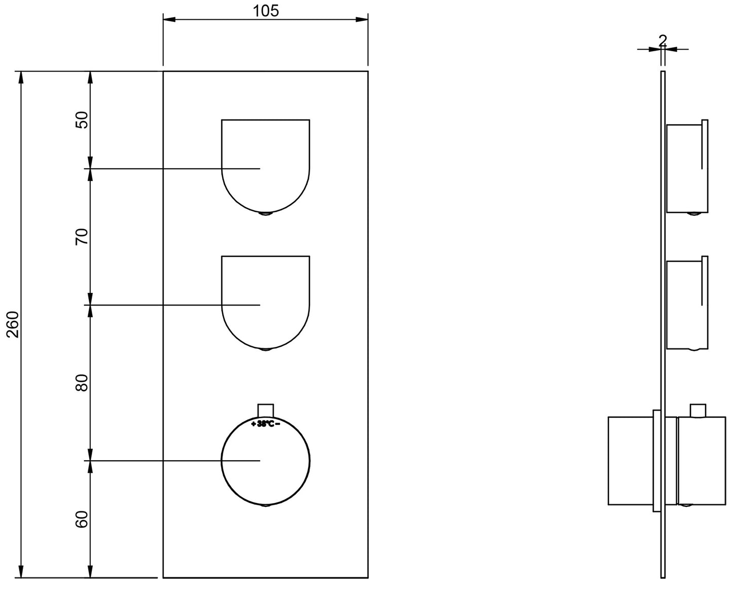 Miscelatore Termostatico Incasso A 2 Uscite Rubinetterie Treemme Ran Materiale Ottone Finitura Cromata