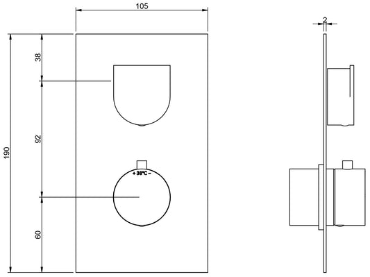 Miscelatore Termostatico Incasso 1 Uscita Rubinetterie Treemme Ran Materiale Ottone Finitura Cromata