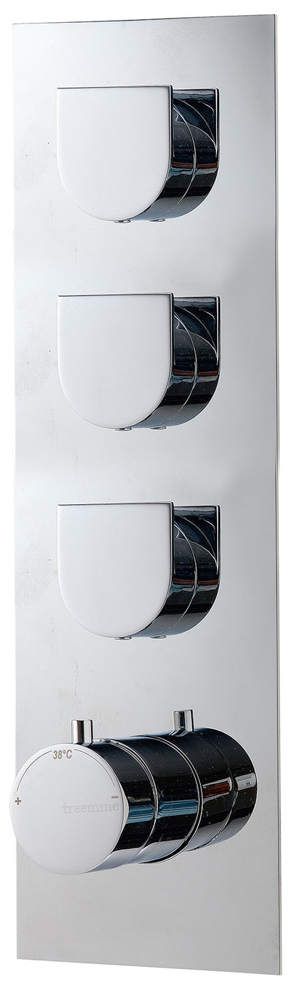 Miscelatore Termostatico Incasso A 3 Uscite Rubinetterie Treemme Ran Materiale Ottone Finitura Cromata
