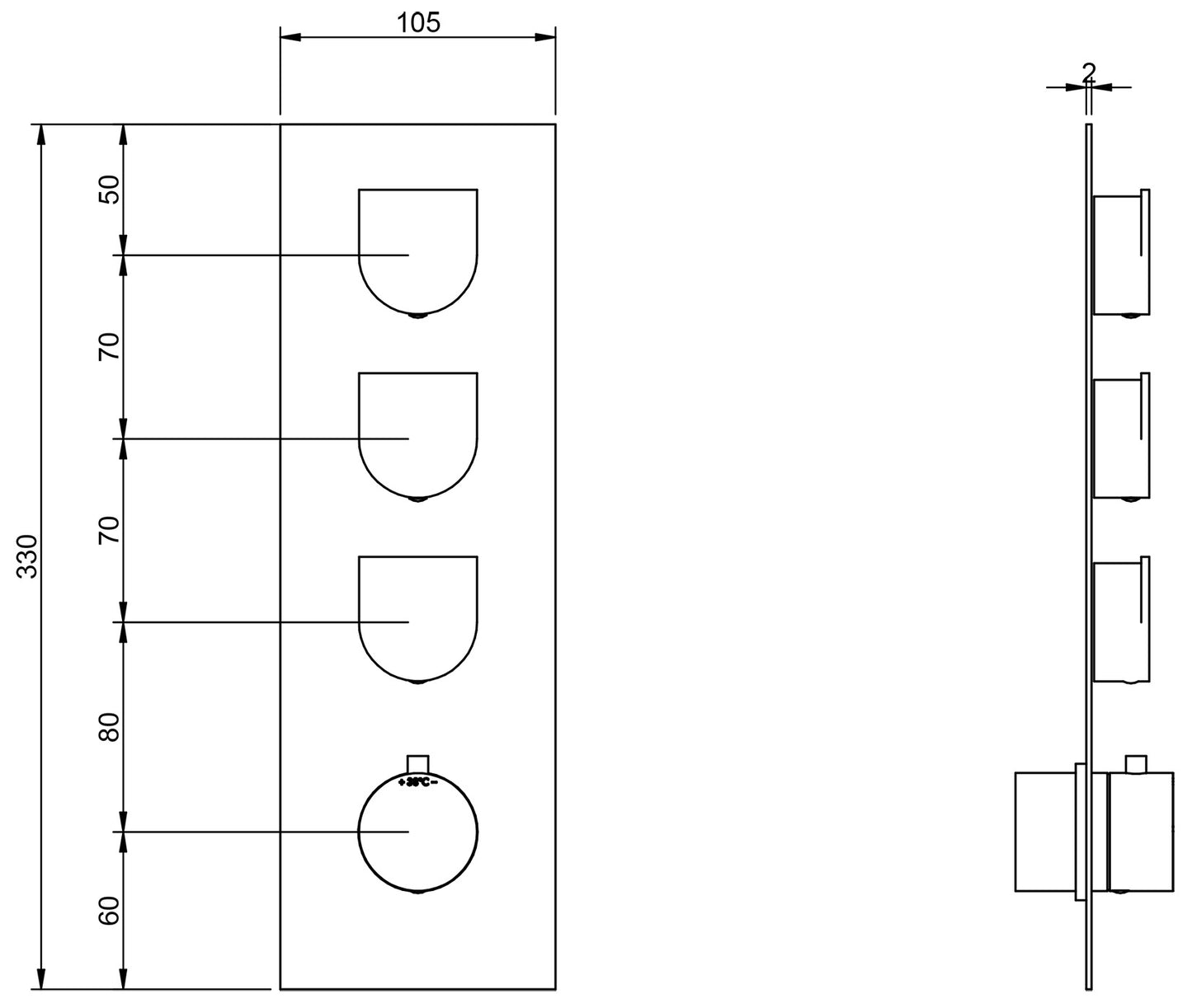 Miscelatore Termostatico Incasso A 3 Uscite Rubinetterie Treemme Ran Materiale Ottone Finitura Cromata