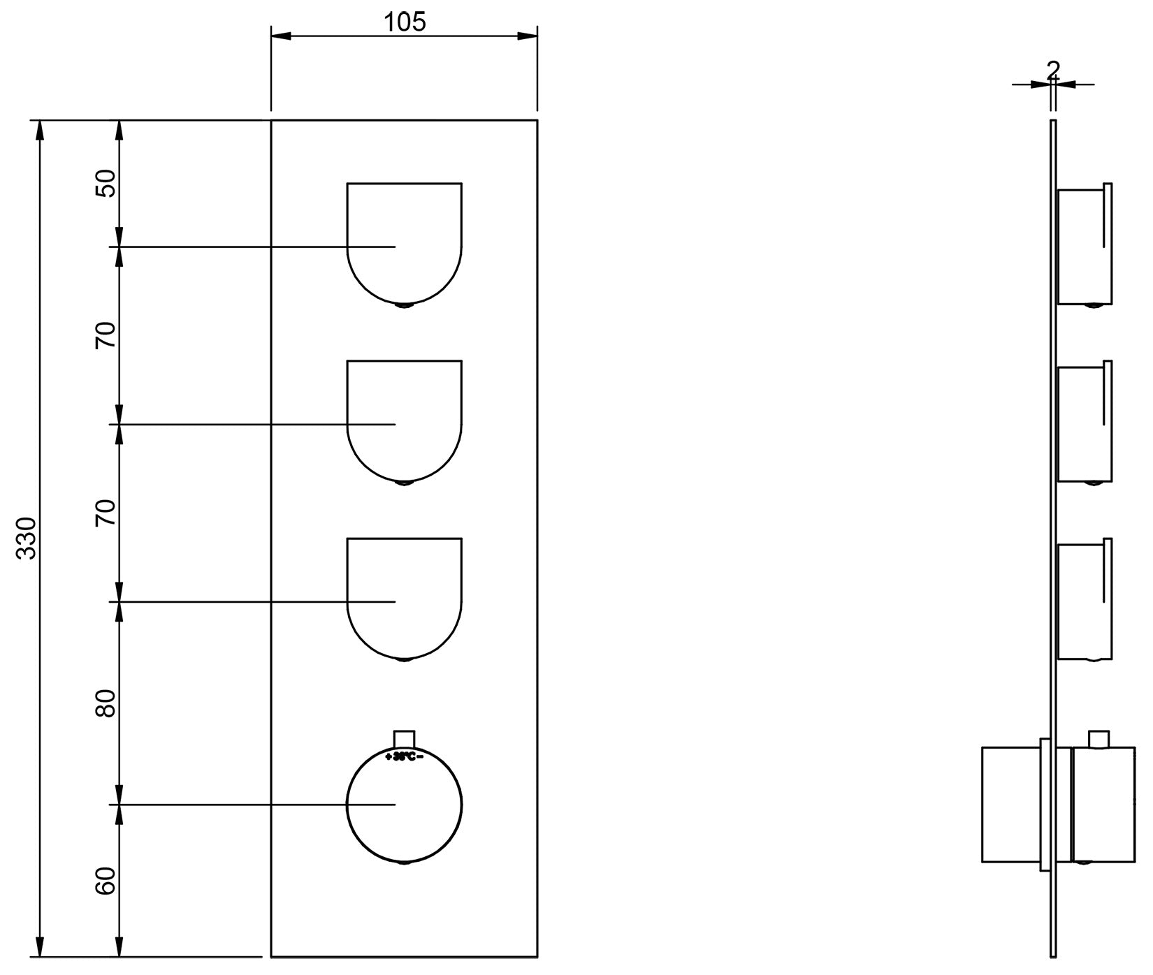 Miscelatore Termostatico Incasso A 3 Uscite Rubinetterie Treemme Ran Materiale Ottone Finitura Cromata