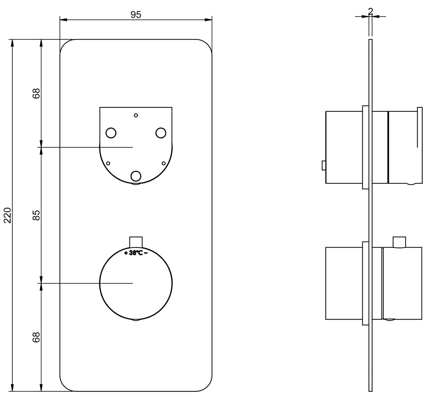 Miscelatore Termostatico Incasso Con Deviatore A 3 Uscite Rubinetterie Treemme Ran Materiale Ottone Finitura Cromata