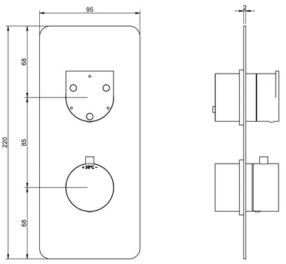 Miscelatore Termostatico Incasso Con Deviatore A 3 Uscite Rubinetterie Treemme Ran Materiale Ottone Finitura Cromata