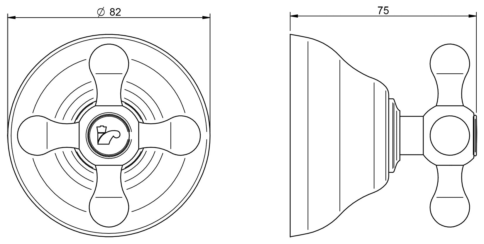 Rubinetterie Treemme 3M ROMANTICA RWIT 3665 CC 04 + RWIT 4465 ZZ 72 Rubinetto D'Arresto Deviatore Incasso 3 Uscite Materiale Ottone Finitura Cromata