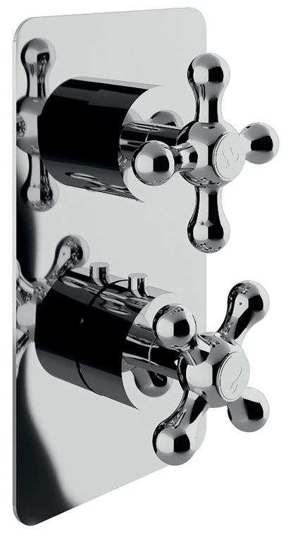 Rubinetterie Treemme 3M ROMANTICA RWIT 3687 CC 57 + RWIT 7287 ZZ 30 Miscelatore Doccia Termostatico Incasso 1 Uscita Materiale Ottone Finitura Cromata