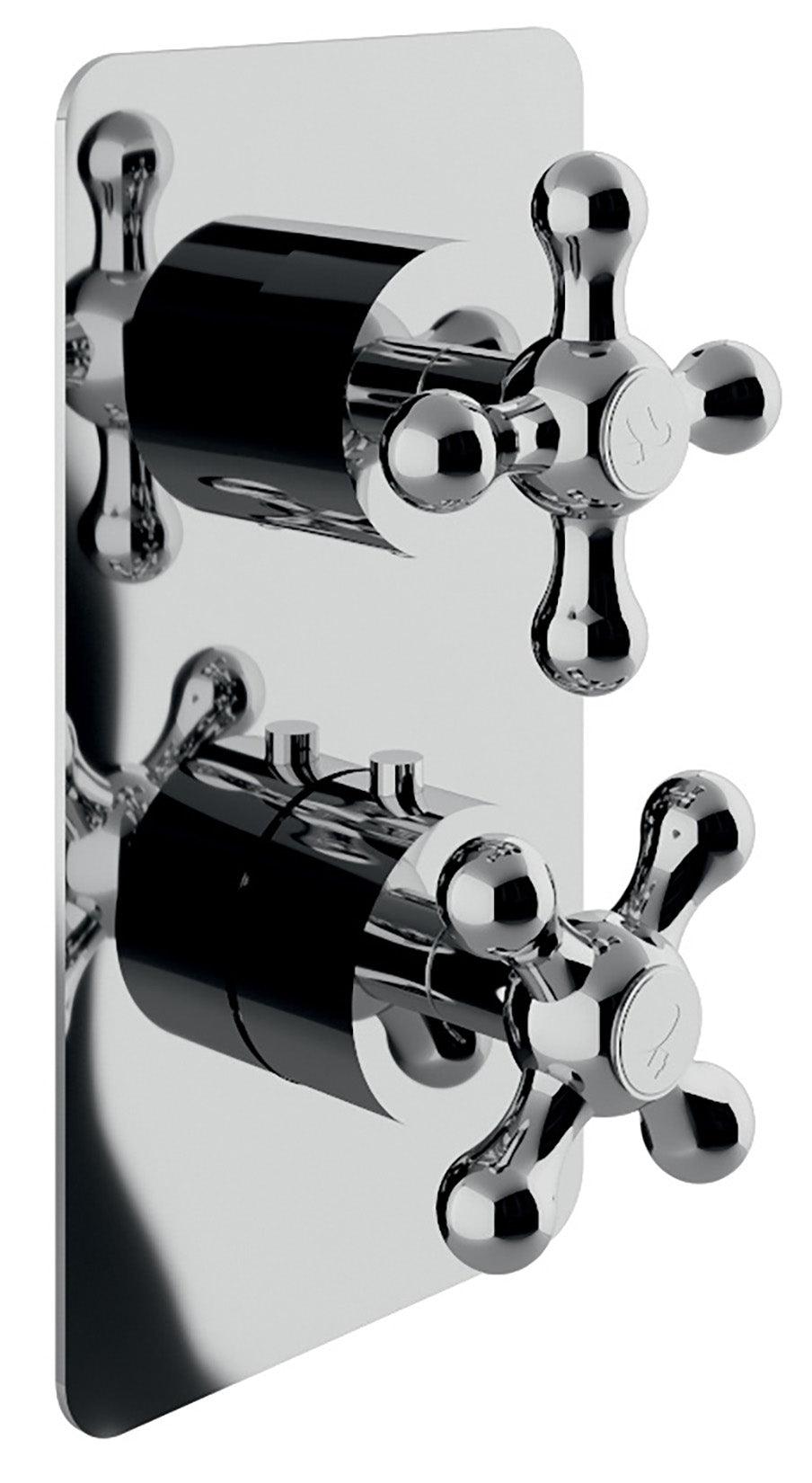 Rubinetterie Treemme 3M ROMANTICA RWIT 8A72 CC 51 + RWIT 8A46 ZZ 20 Miscelatore Doccia Termostatico Incasso Con Deviatore A 3 Uscite Materiale Ottone Finitura Cromata