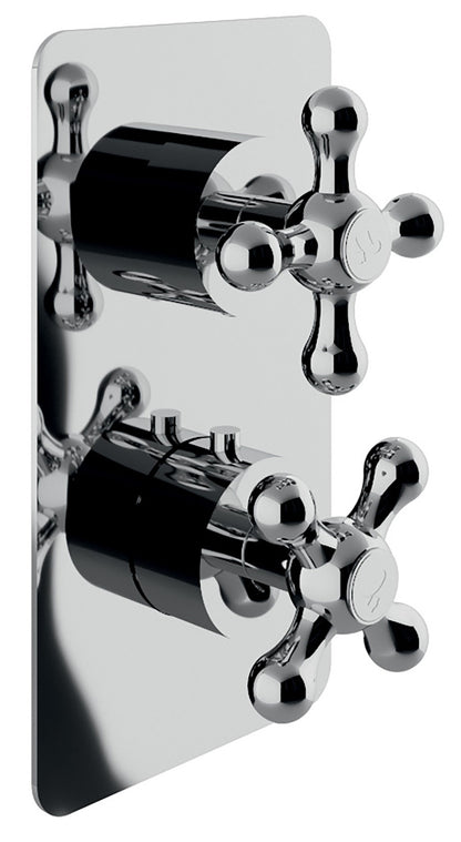 Rubinetterie Treemme 3M ROMANTICA RWIT 8A72 CC 51 + RWIT 8A46 ZZ 20 Miscelatore Doccia Termostatico Incasso Con Deviatore A 3 Uscite Materiale Ottone Finitura Cromata