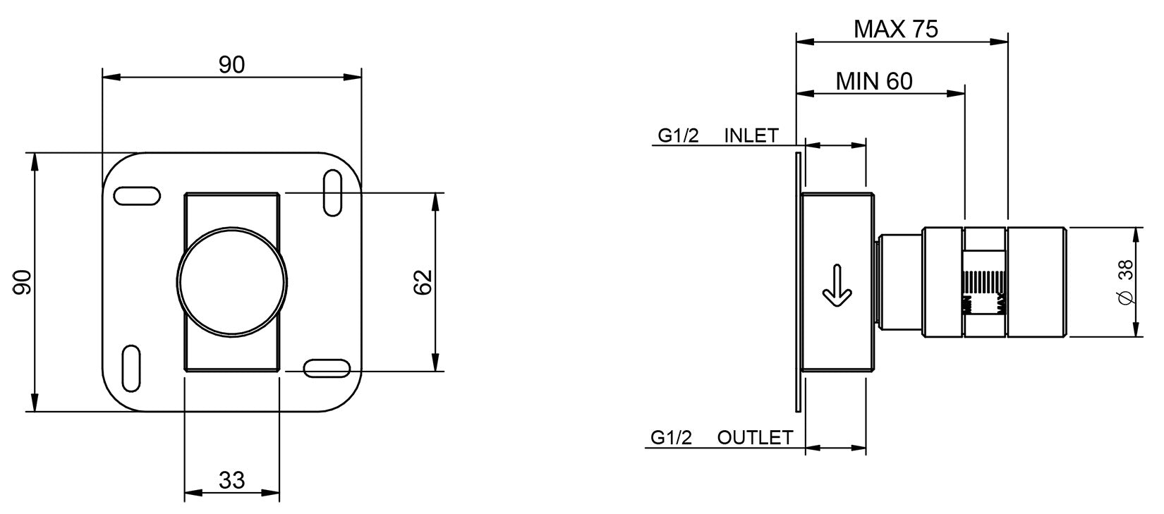 Rubinetterie Treemme X-CHANGE XR Rubinetto D'Arresto 1/2” Materiale Ottone Finitura Cromata
