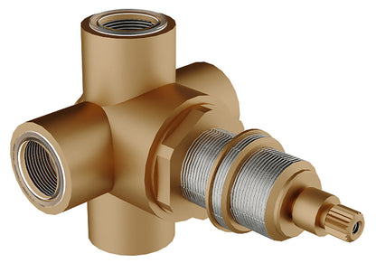 Rubinetterie Treemme 3M Old Italy Sogno RWIT 4462 CC 41 + RWIT 4462 ZZ 72 Rubinetto D'Arresto Deviatore Ad Incasso a 2 Uscite Installazione Parete Monoforo Materiale Ottone Finitura Cromata 1 Leva Ceramica Bianco Parte Interna Esterna Incluse