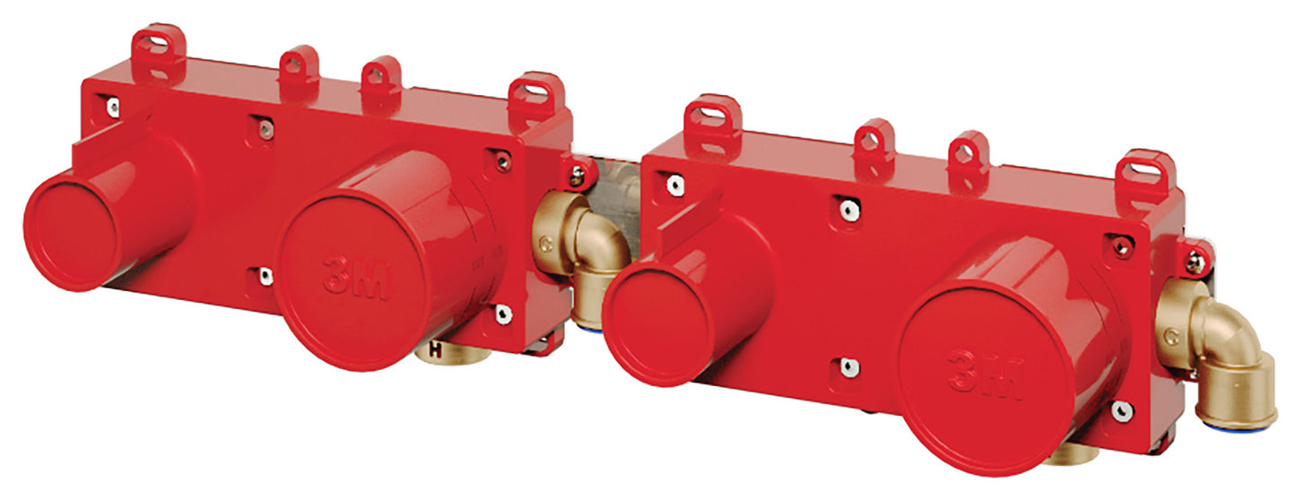 Rubinetterie Treemme 3M T30 RWIT 5BD8 CC Z4 + RWIT 51D7 ZZ 12 Miscelatore Vasca / Doccia Meccanico Incasso Muro Parte Interna Esterna Inclusa 4 Fori Senza Piastra Ottone Cromata Monocomando 2 Leve Manopole Stile Moderno Doccetta Metallo Flessibile PVC