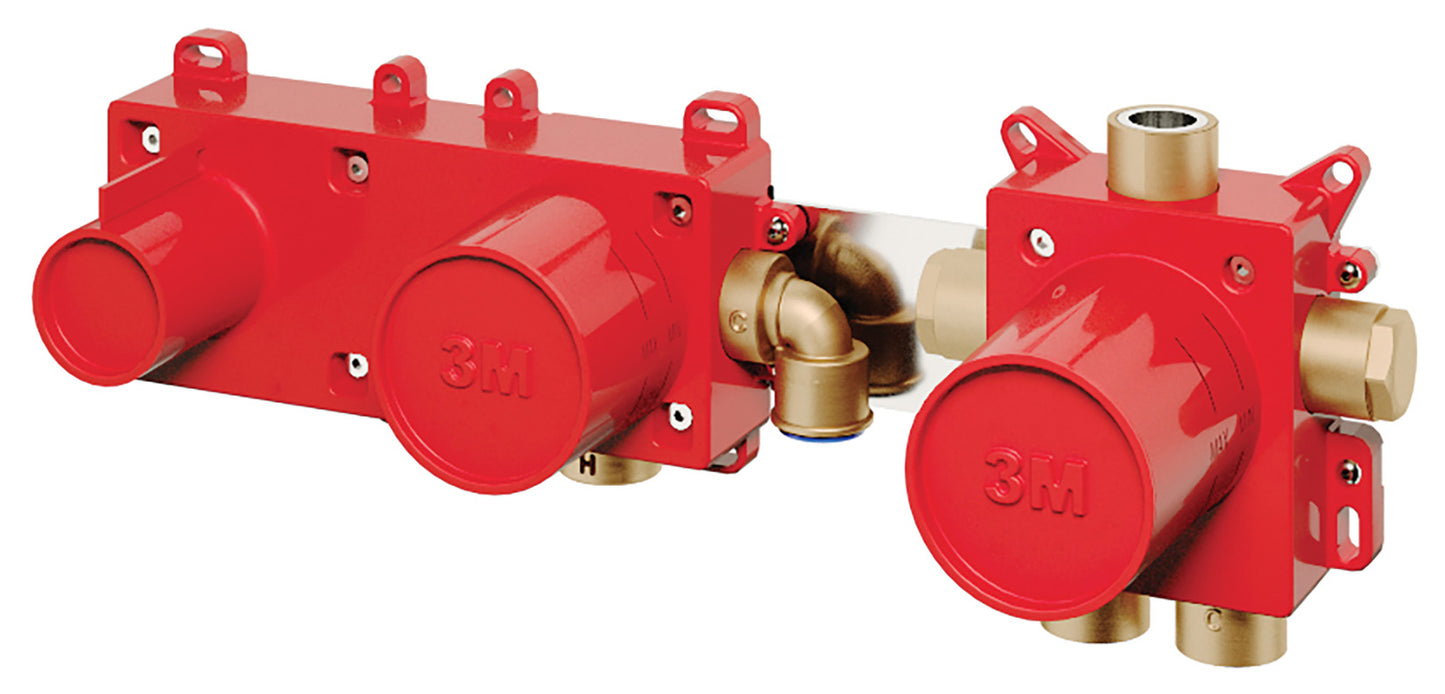 Rubinetterie Treemme 3M Hask RWIT 6AD9 CC 01 + RWIT 51D9 ZZ 01 Miscelatore Vasca / Doccia Incasso Muro Monocomando Meccanico Parte Interna Esterna Inclusa 3 Fori Senza Piastra Ottone Cromata 2 Leve Manopole Stile Moderno Doccetta Metallo Flessibile PVC