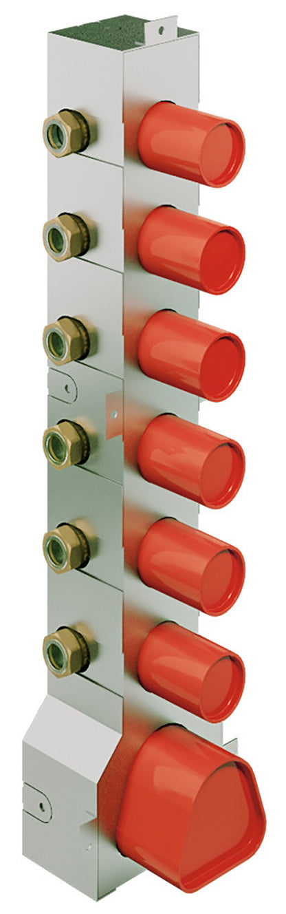 Rubinetterie Treemme Ran Miscelatore Doccia Termostatico Incasso A Muro 6 Uscite Parte Interna e Esterna Inclusa Materiale Ottone Finitura Cromata 7 Fori Monocomando 1 Leva Stile Moderno Con Piastra