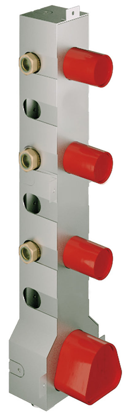 Rubinetterie Treemme 3M Kea RWIT 7A75 CC RO + RWIT 7275 ZZ 40 Miscelatore Termostatico Doccia Incasso Muro 3 Uscite Senza Piastra 4 Fori Tre Manopole in Cristallo Trasparente Materiale Ottone Finitura Cromata Parte Interna Esterna Incluse