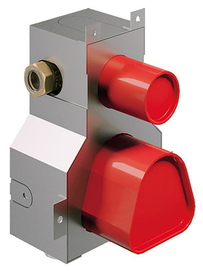 Rubinetterie Treemme 3M 5MM RWIT 2587 IS 35 + RWIT 7287 ZZ 30 Miscelatore Monocomando Termostatico Doccia Incasso A Parete Con Piastra 1 Uscita Due Fori Una Manopola Stile Moderno Acciaio Inox Parte Esterna Interna Incluse