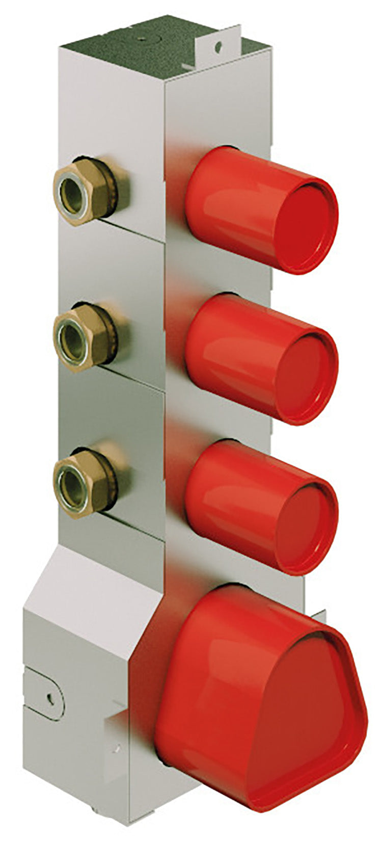 Rubinetterie Treemme 3M 3.6 RWIT 2594 IS 03 + RWIT 7294 ZZ 30 Miscelatore Termostatico Doccia Incasso Parete 3 Uscite 4 Fori Con Piastra Doppio Orientamento Stile Moderno Acciaio Inox Spazzolato Opaco Parte Interna Esterna Incluse