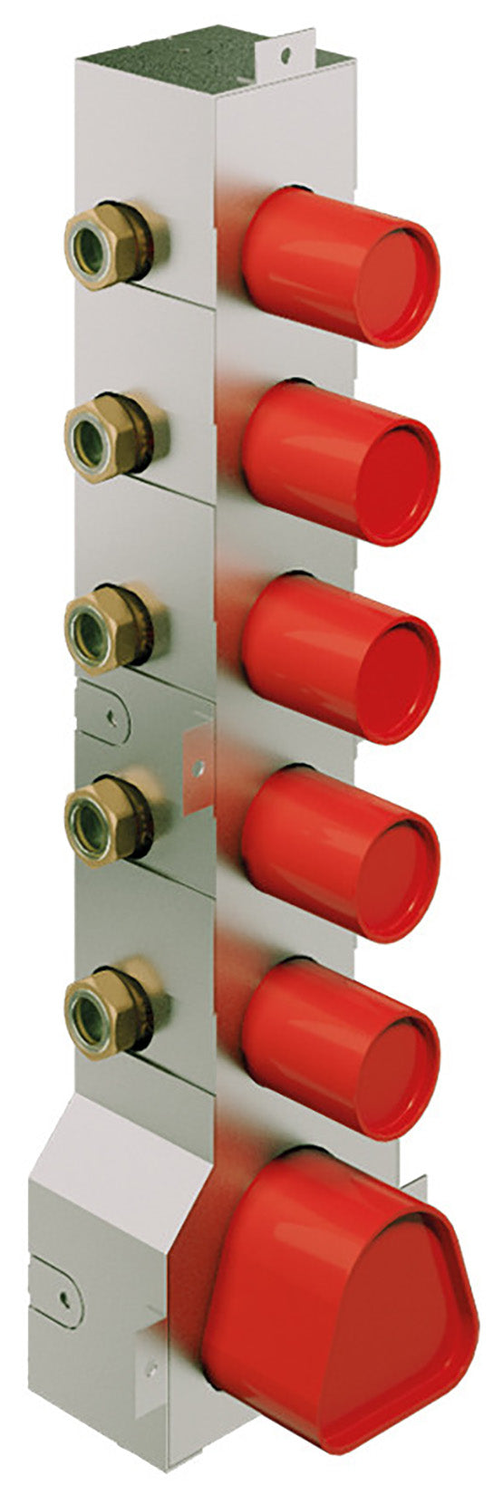 Rubinetterie Treemme 3M 3.6 RWIT 2598 IS 35 + RWIT 7298 ZZ 30 Miscelatore Termostatico Doccia Incasso Parete 5 Uscite 6 Fori Con Piastra Doppio Orientamento Stile Moderno Acciaio Inox Spazzolato Opaco Parte Interna Esterna Incluse