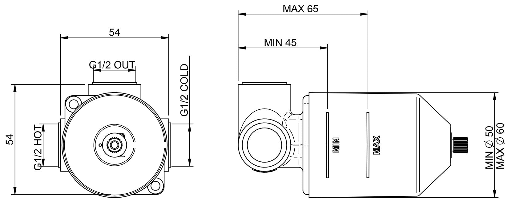 Rubinetterie Treemme Nanotech Miscelatore Doccia Termostatico Incasso COAX A Muro Parte Interna Esterna Materiale Ottone Finitura Cromata Monoforo 1 Foro 1 Via Monocomando 1 Leva Stile Moderno