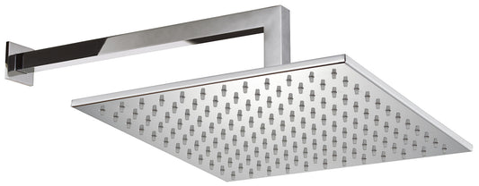 Rubinetterie Treemme SHOWERS & THERMOSTATICS Soffione Doccia A Parete Quadro In Metallo 305x305 mm Anticalcare Con Braccio Doccia 310 mm Materiale Ottone Finitura Cromata