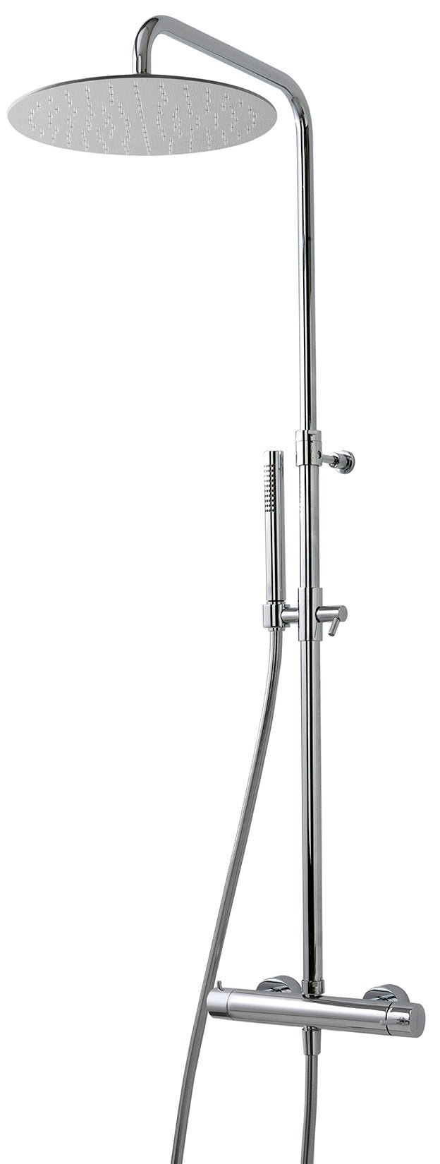 Rubinetterie Treemme SHOWERS & THERMOSTATICS Gruppo Colonna Doccia Attrezzata Multifunzione Miscelatore Meccanico Finitura Cromata Con Doccetta E Soffione Anticalcare In Metallo Diametro Ø 300 mm Valvola Di Sicurezza
