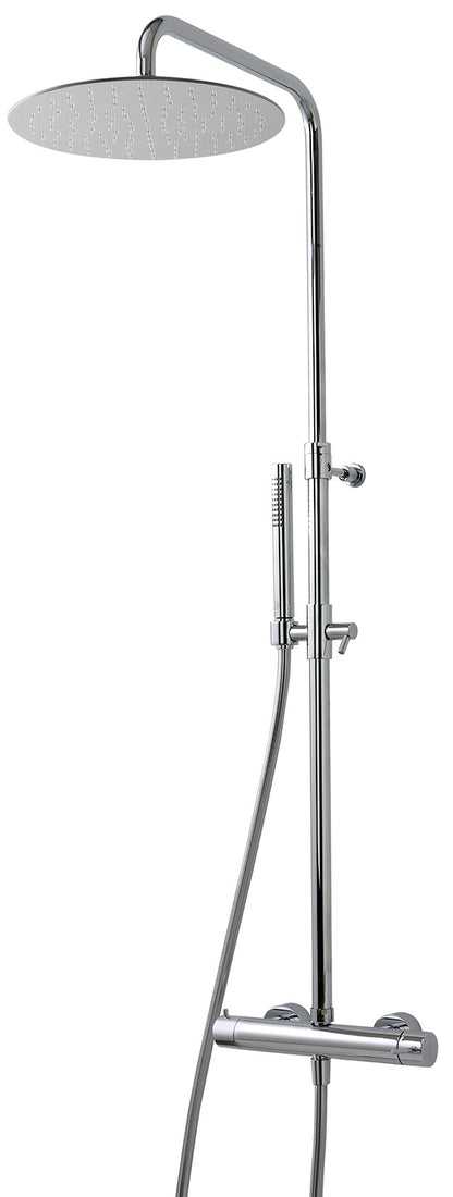 Rubinetterie Treemme SHOWERS & THERMOSTATICS Gruppo Colonna Doccia Attrezzata Multifunzione Miscelatore Meccanico Finitura Cromata Con Doccetta E Soffione Anticalcare In Metallo Diametro Ø 300 mm Valvola Di Sicurezza