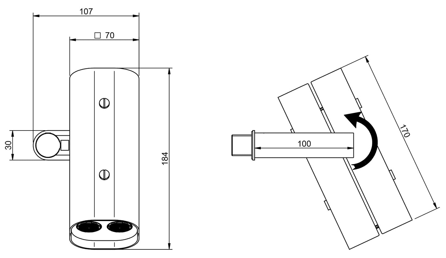 Rubinetterie Treemme SHOWERS & THERMOSTATICS Soffione Doccia a Parete Anticalcare Misura 70x184 mm Forma Rettangolare A Telecamera Funzione Acqua Pioggia Materiale Acciaio Inox Ottone ABS Finitura Cromata 2 Portata da 12 Litri Al Minuto