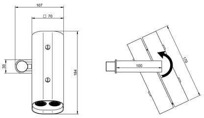 Rubinetterie Treemme SHOWERS & THERMOSTATICS Soffione Doccia a Parete Anticalcare Misura 70x184 mm Forma Rettangolare A Telecamera Funzione Acqua Pioggia Materiale Acciaio Inox Ottone ABS Finitura Cromata 2 Portata da 12 Litri Al Minuto