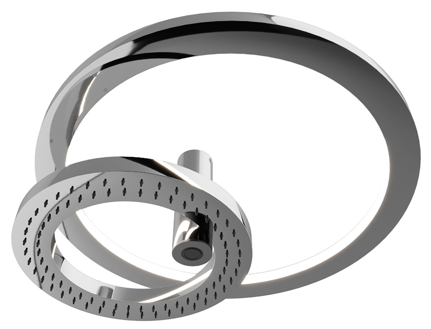 Rubinetterie Treemme SHOWERS & THERMOSTATICS Soffione Doccia a Soffitto Anticalcare Misura Diametro 280 e Ø 500 mm Forma Rotonda a Cerchio Funzione Acqua Pioggia Getto LED Materiale Acciaio Inox Finitura Cromata