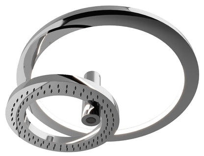 Rubinetterie Treemme SHOWERS & THERMOSTATICS Soffione Doccia a Soffitto Anticalcare Misura Diametro 280 e Ø 500 mm Forma Rotonda a Cerchio Funzione Acqua Pioggia Getto LED Materiale Acciaio Inox Finitura Cromata