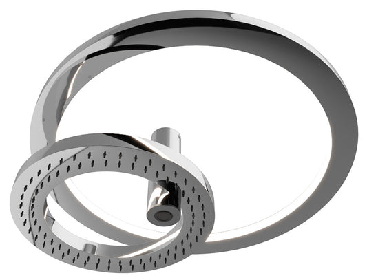Rubinetterie Treemme SHOWERS & THERMOSTATICS Soffione Doccia a Soffitto Anticalcare Misura Diametro 280 e Ø 500 mm Forma Rotonda a Cerchio Funzione Acqua Pioggia Getto LED Materiale Acciaio Inox Finitura Cromata