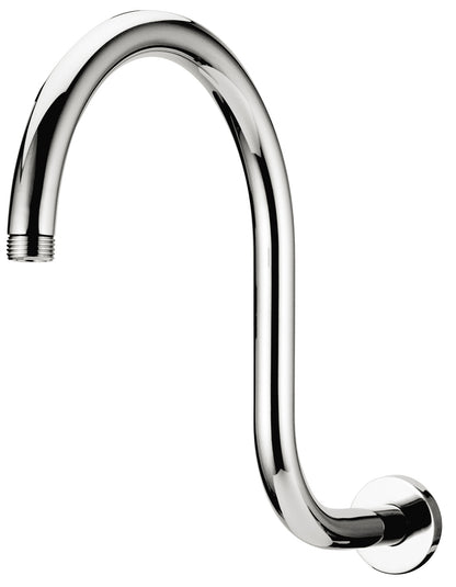 Rubinetterie Treemme SHOWERS & THERMOSTATICS Braccio Doccia Lunghezza 300 mm Altezza 235 mm Installazione a Parete Materiale Ottone Finitura Cromata Forma Rotonda Curva A Canna