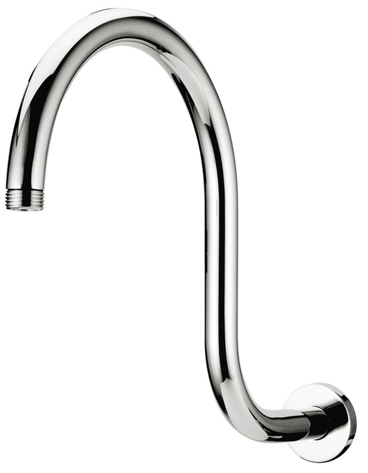 Rubinetterie Treemme SHOWERS & THERMOSTATICS Braccio Doccia Lunghezza 300 mm Altezza 235 mm Installazione a Parete Materiale Ottone Finitura Cromata Forma Rotonda Curva A Canna