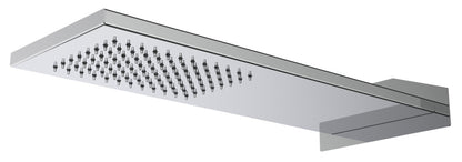 Rubinetterie Treemme Showers & Thermostatics Soffione Doccia A Parete a Mensola Rettangolare Lunghezza 470 mm Larghezza 170 mm Getto a Pioggia Stile Moderno Materiale Acciaio Inox Finitura Cromato