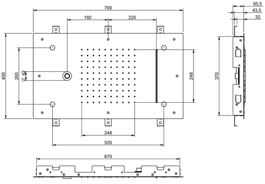 Rubinetterie Treemme SHOWERS & THERMOSTATICS Soffione Doccia A Soffitto Misura 700x400 mm Forma Rettangolare Funzione Acqua Pioggia Cascata Nebulizzatori e Getto Materiale Acciaio Inox Finitura Cromata
