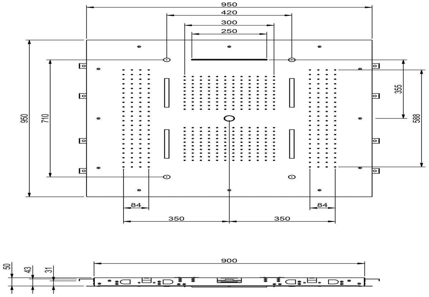 Rubinetterie Treemme SHOWERS & THERMOSTATICS Soffione Doccia a Soffitto Misura 950x950 mm Forma Quadrata Funzione Acqua Pioggia Cascata Nebulizzatori Getto Cromoterapia Materiale Acciaio Inox Finitura Cromata Incluso di Tastierino Comandi Fashion