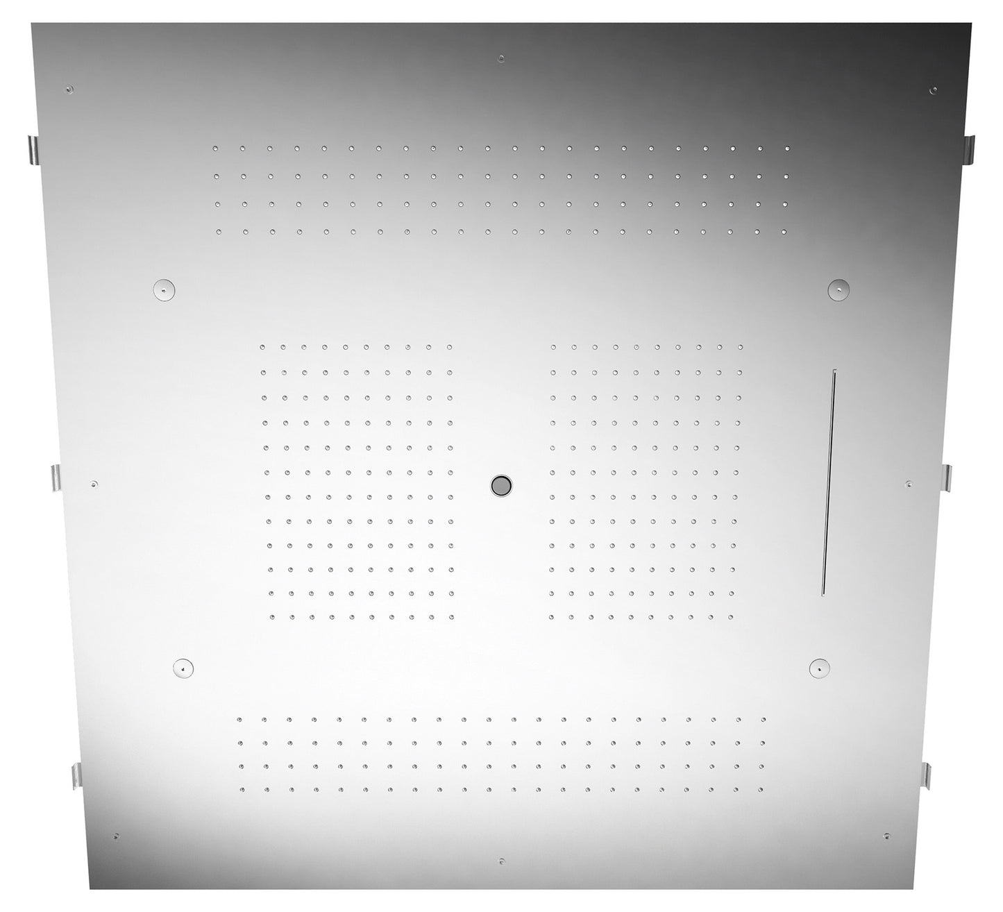 Rubinetterie Treemme SHOWERS & THERMOSTATICS Soffione Doccia a Soffitto Misura 950x950 mm Forma Quadrata Funzione Acqua Pioggia Cascata Nebulizzatori Getto Materiale Acciaio Inox Finitura Cromata