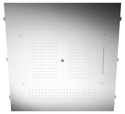 Rubinetterie Treemme SHOWERS & THERMOSTATICS Soffione Doccia a Soffitto Misura 950x950 mm Forma Quadrata Funzione Acqua Pioggia Cascata Nebulizzatori Getto Materiale Acciaio Inox Finitura Cromata