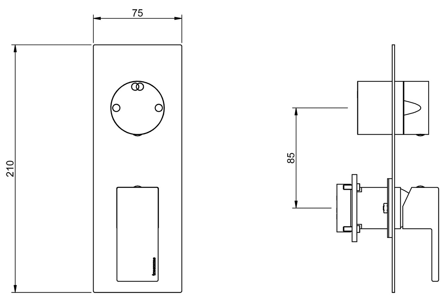 Rubinetterie Treemme SHOWERS & THERMOSTATICS Miscelatore Monocomando Meccanico Doccia Con Deviatore A 2 Uscite Materiale Ottone Finitura Cromata
